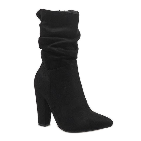 Botines de ante negro en el poste 873-16