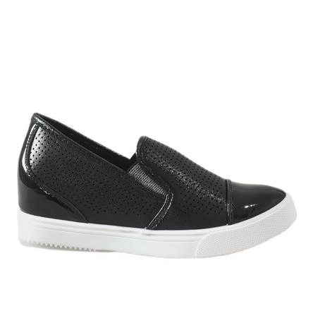 Zapatillas negras en la cuña DD439-1 negro Zapatillas negras en la cuña DD439-1 negro