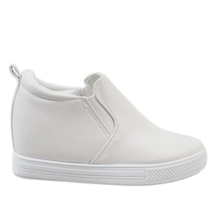 Zapatillas blancas en la cuña DD384-2 blanco