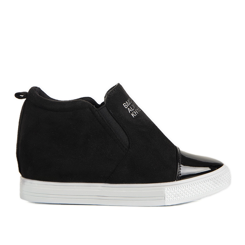 Zapatillas negras en la cuña DD394-4 negro