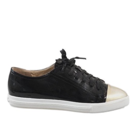 Zapatillas negras con cordones 9011-3 negro