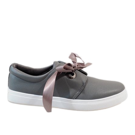 Zapatillas grises con lazo 3057-3