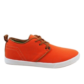 Zapatillas de hombre con cordones naranjas M-021