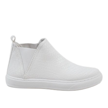 Zapatillas altas blancas de piel de serpiente LT1599 blanco