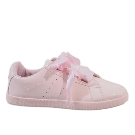 Zapatillas lacadas en rosa AM-8103 rosado