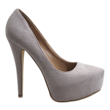 Plataforma de ante gris en un tacón LE107A Plataforma de ante gris en un tacón LE107A