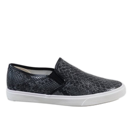Zapatillas de hombre negras sin cordones YDB-9 negro
