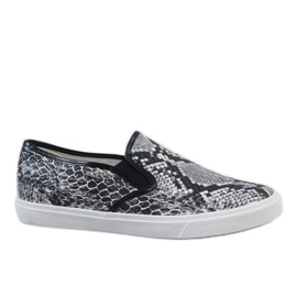 Zapatillas sin cordones blancas para hombre YDB-9 blanco negro