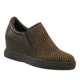 Zapatillas verdes en la cuña XW37005