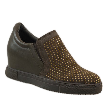 Zapatillas verdes en la cuña XW37005 Zapatillas verdes en la cuña XW37005