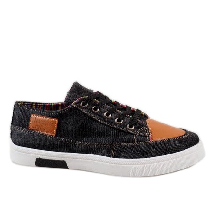 Zapatillas de hombre en denim negro A9501 Zapatillas de hombre en denim negro A9501