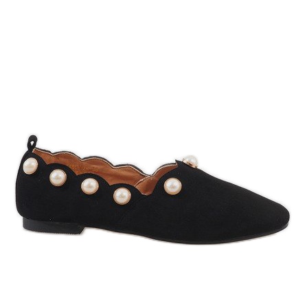 Bailarinas negras con perlas 588C-12A negro