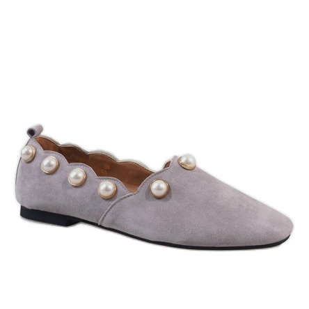 Bailarinas negras con perlas 588C-12A gris Bailarinas negras con perlas 588C-12A gris