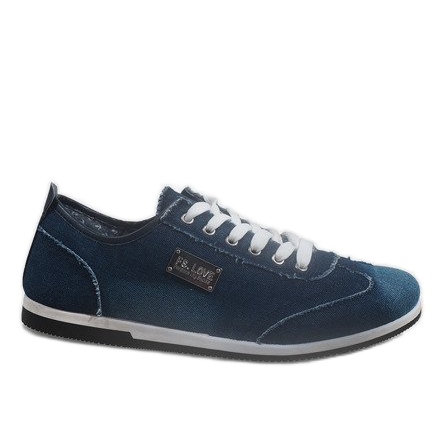 Zapatillas de hombre en denim negro A9501 azul marino