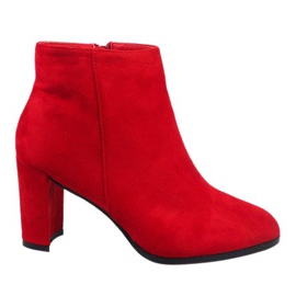 Botines de ante rojo en el poste A6801 Botines de ante rojo en el poste A6801