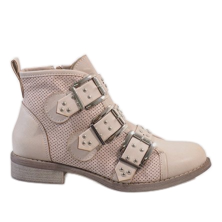 Botas beige con tachuelas 8921 Botas beige con tachuelas 8921