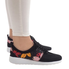 Zapatillas Deportivas Con Flores 625 Negro