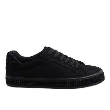 Zapatillas negras con cordones BS098 negro