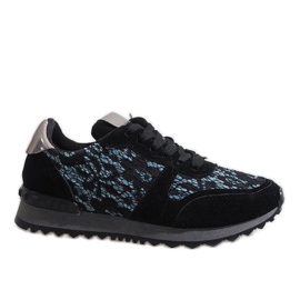 Deportivas negras con puntilla G-100 negro