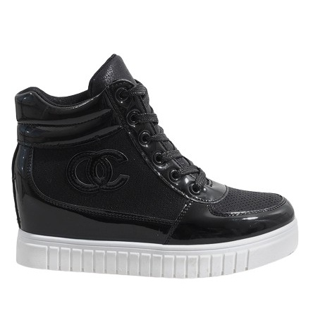 Zapatillas negras en la cuña NB83P negro