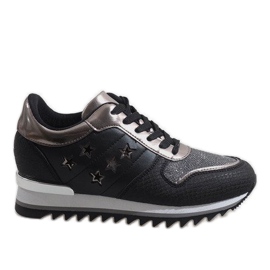 Deportivas cuña negras G-127 negro