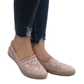 Zapatillas de encaje rosa JX57P rosado