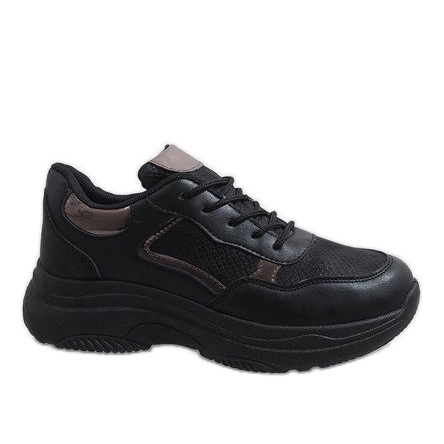 Zapatos deportivos negros de moda B318-17 Zapatos deportivos negros de moda B318-17