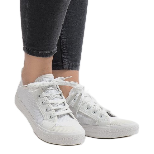 Zapatillas blancas con purpurina BOK-1138 blanco