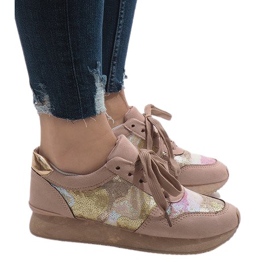Deportivas cuña rosa T025
