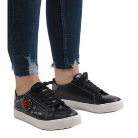 Zapatillas negras corazón G-115 negro Zapatillas negras corazón G-115 negro