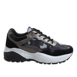 Zapatos deportivos negros de camuflaje de moda LT013