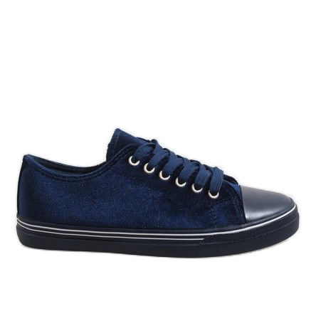 Zapatillas de terciopelo azul marino BK6197-2