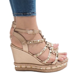 Sandalias cuña cobre VS-368 dorado
