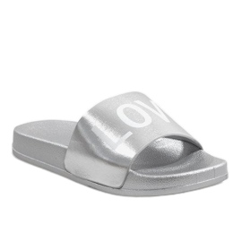Pantuflas Love 812A plata gris Pantuflas Love 812A plata gris