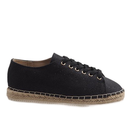 Alpargatas negras con cordones 831-1 negro Alpargatas negras con cordones 831-1 negro