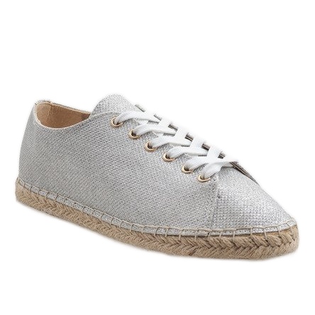 Alpargatas plateadas con cordones 831-1 gris