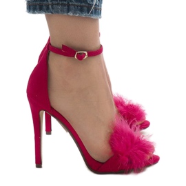 Sandalias de tacón de ante rosa NF-19P