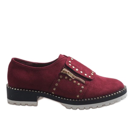 Zapatos sin cordones granate con tachuelas U-6249 rojo