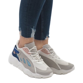 Zapatillas deportivas de moda multicolor 9115 Azul blanco rosa gris