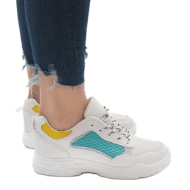 Calzado deportivo multicolor de moda YM-31 L.GREEN blanco verde