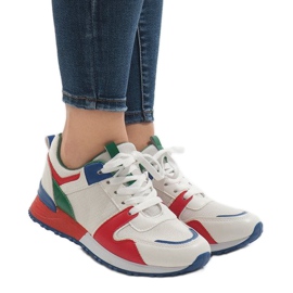 2018-7 Calzado deportivo de moda multicolor rojo gris