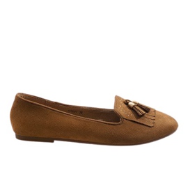 Bailarinas mocasines marrones con flecos H7207 marrón