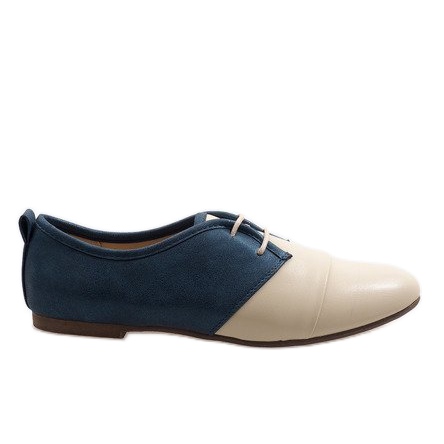 Zapatos de jazz oxford beige 2 azul marino