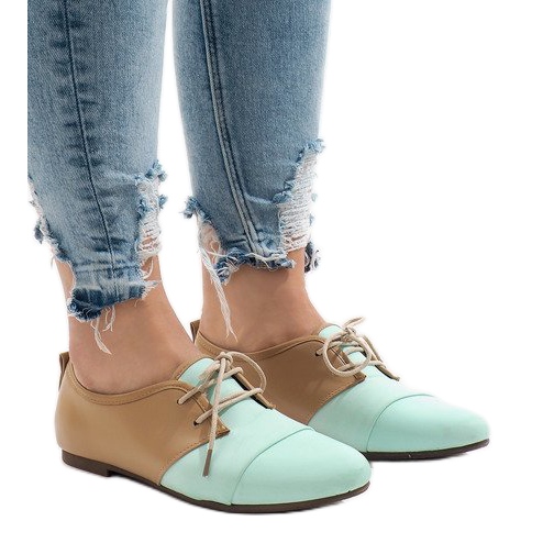 Zapatos de jazz calados menta zapatos oxford 2 marrón verde