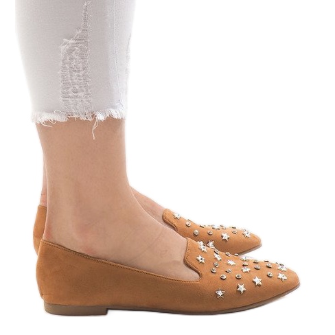 Mocasines camel bailarinas F3262 marrón