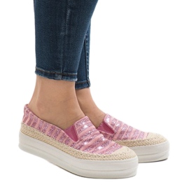 Zapatillas alpargatas rosas en la plataforma GH001 rosado Zapatillas alpargatas rosas en la plataforma GH001 rosado