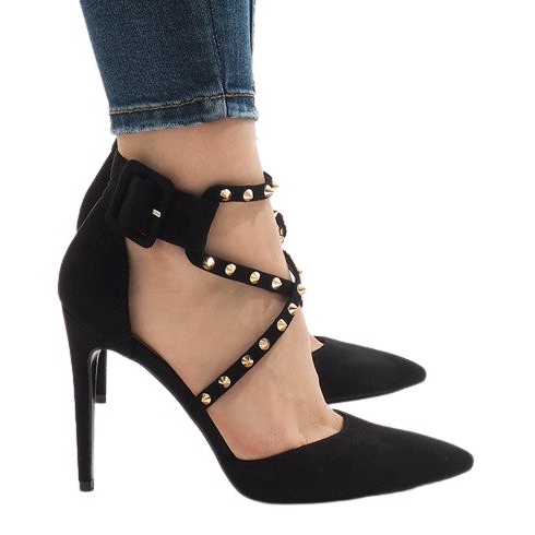 Tacones altos de ante negro GH11547