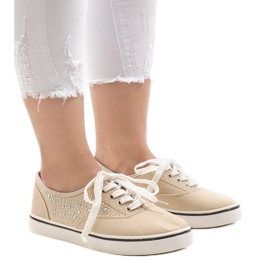7-4K919B zapatillas de encaje beige