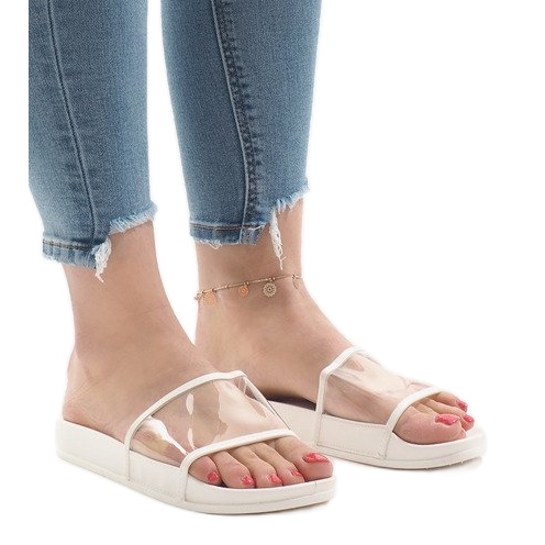Zapatilla blanca transparente 815 blanco
