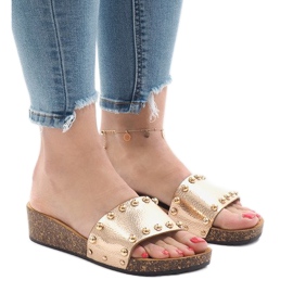 Tacones champán AC-2809 dorado